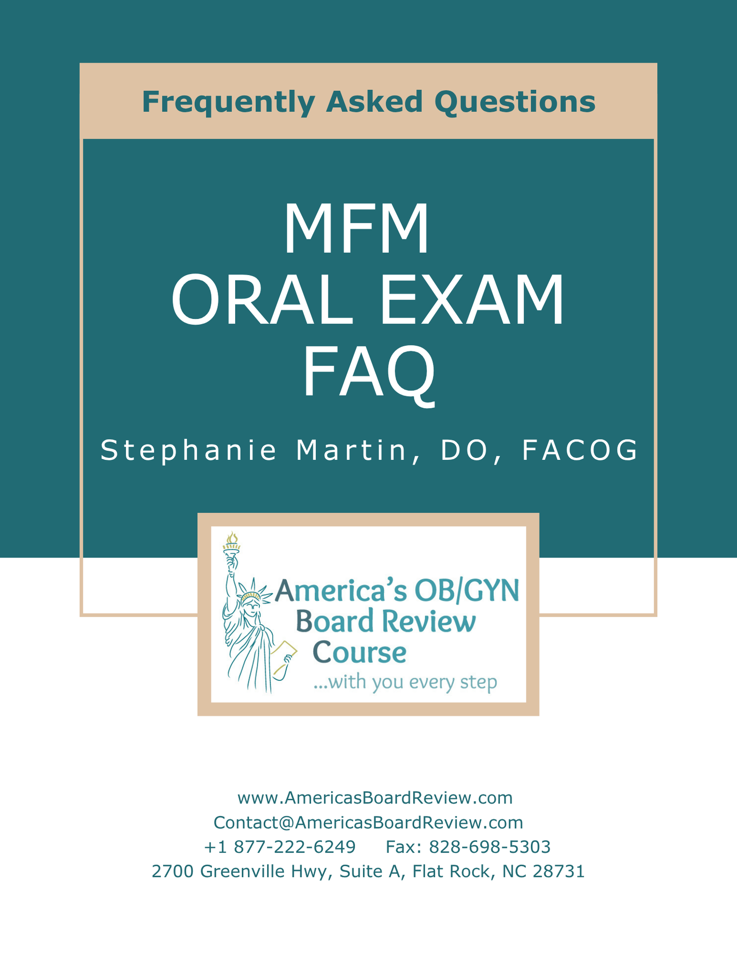 FAQ's for the ABOG MFM Certifying Exam