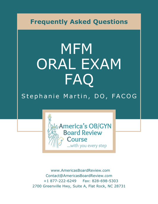FAQ's for the ABOG MFM Certifying Exam