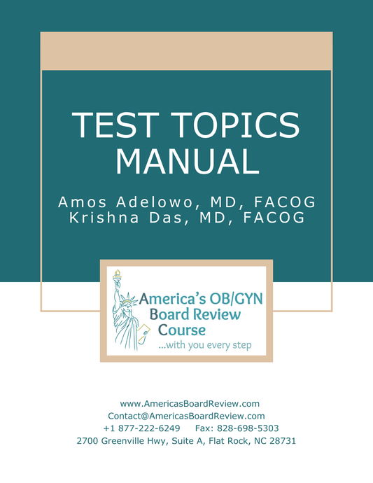 Test Topics Manual for ABOG Exam Candidates