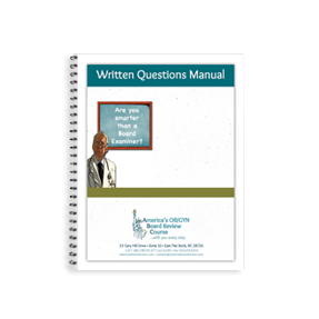 ABC's Written Questions Manuals are included in this Royal College OB GYN written exam package